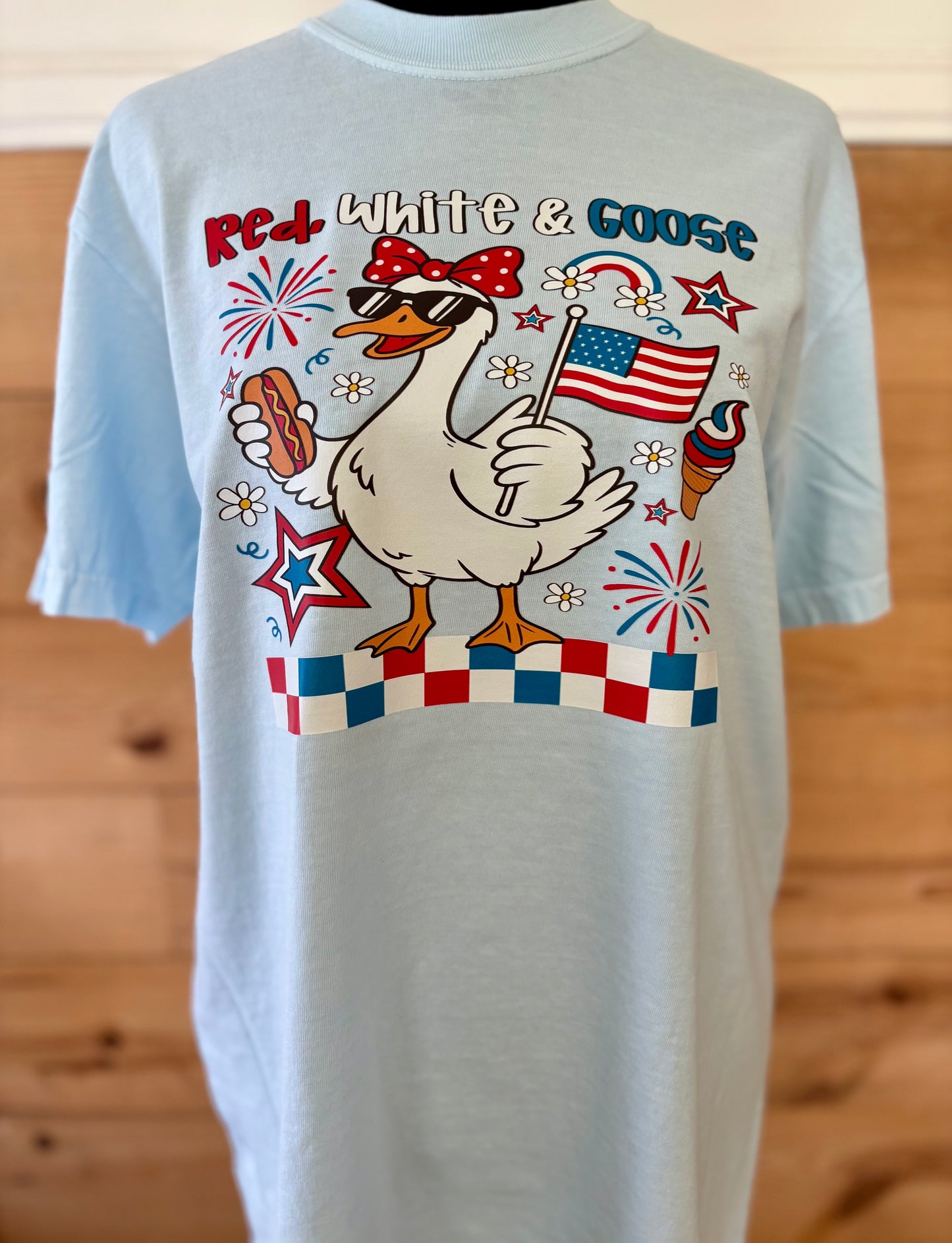 Red, white, and goose