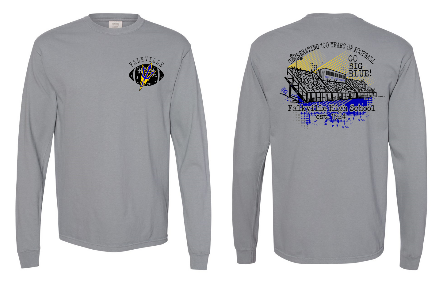 FHS 100 years of football celebration (Comfort Color long sleeve)