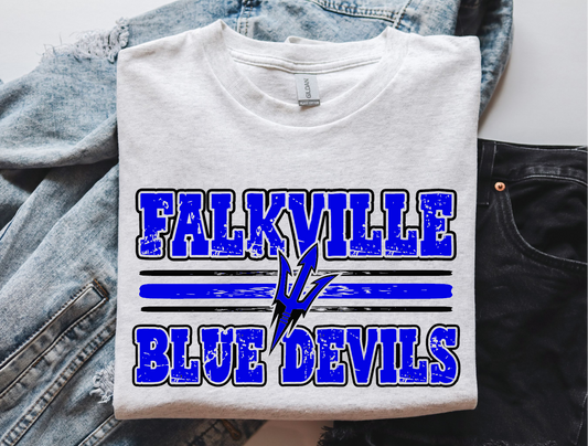 Falkville Blue Devils distressed tee