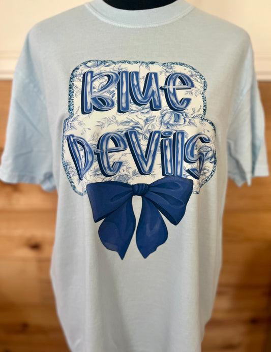 Floral bow Blue Devils