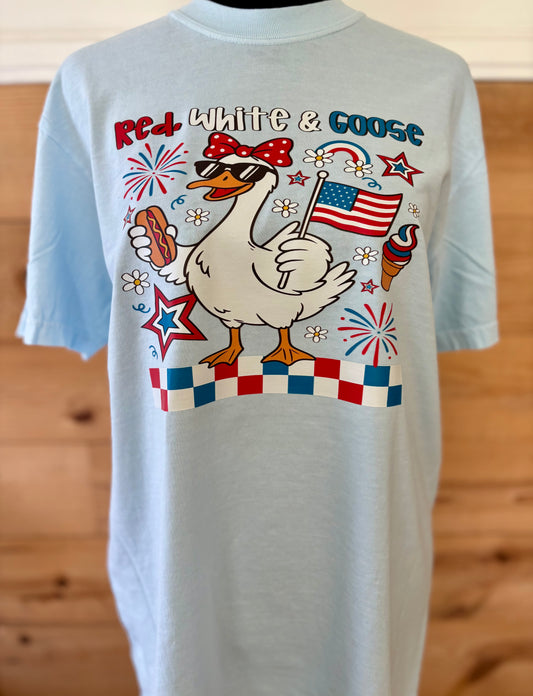Red, white, and goose