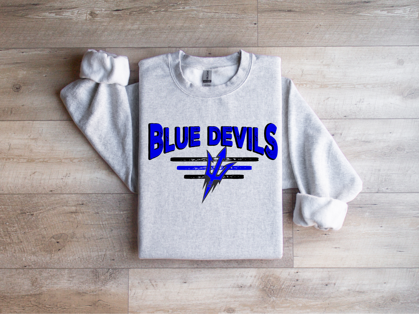 Blue Devils mascot crewneck sweatshirt