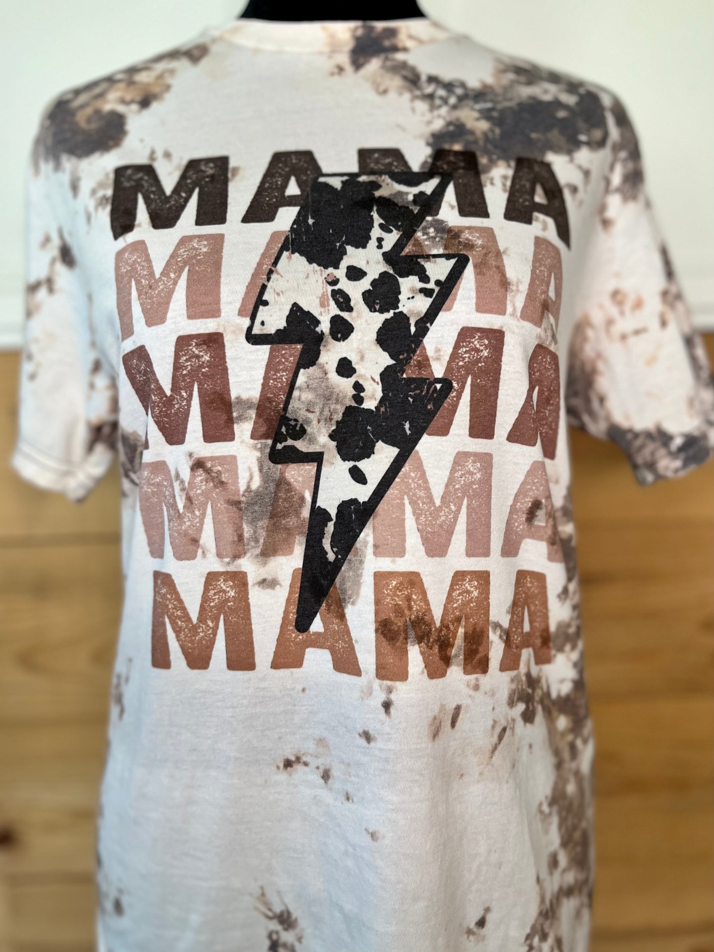 Cowhide lightning bolt Mama