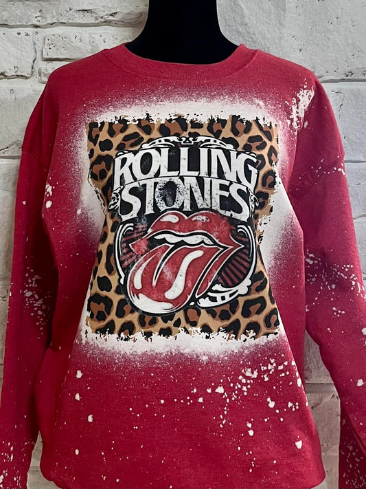 Rolling Stones- Leopard crewneck sweatshirt